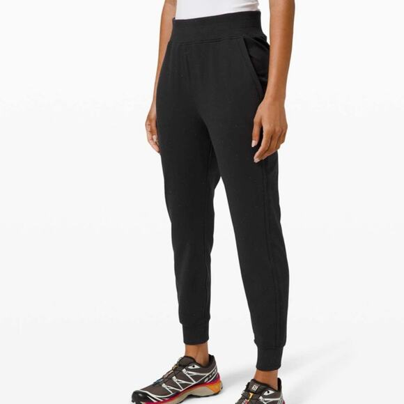 LULULEMON Black Speckle LA Warm Down High-Rise Active Lounge Running Jogger‎ 4 - Picture 1 of 12